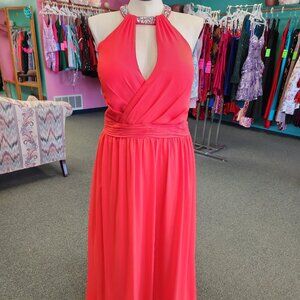 DaVinci Bridal 60326 Size 30W Red Chiffon Bridesmaid/Prom Dress Formal Gown